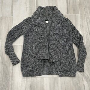 J. Crew Gray Chunky Knit Shawl Collar Cardigan